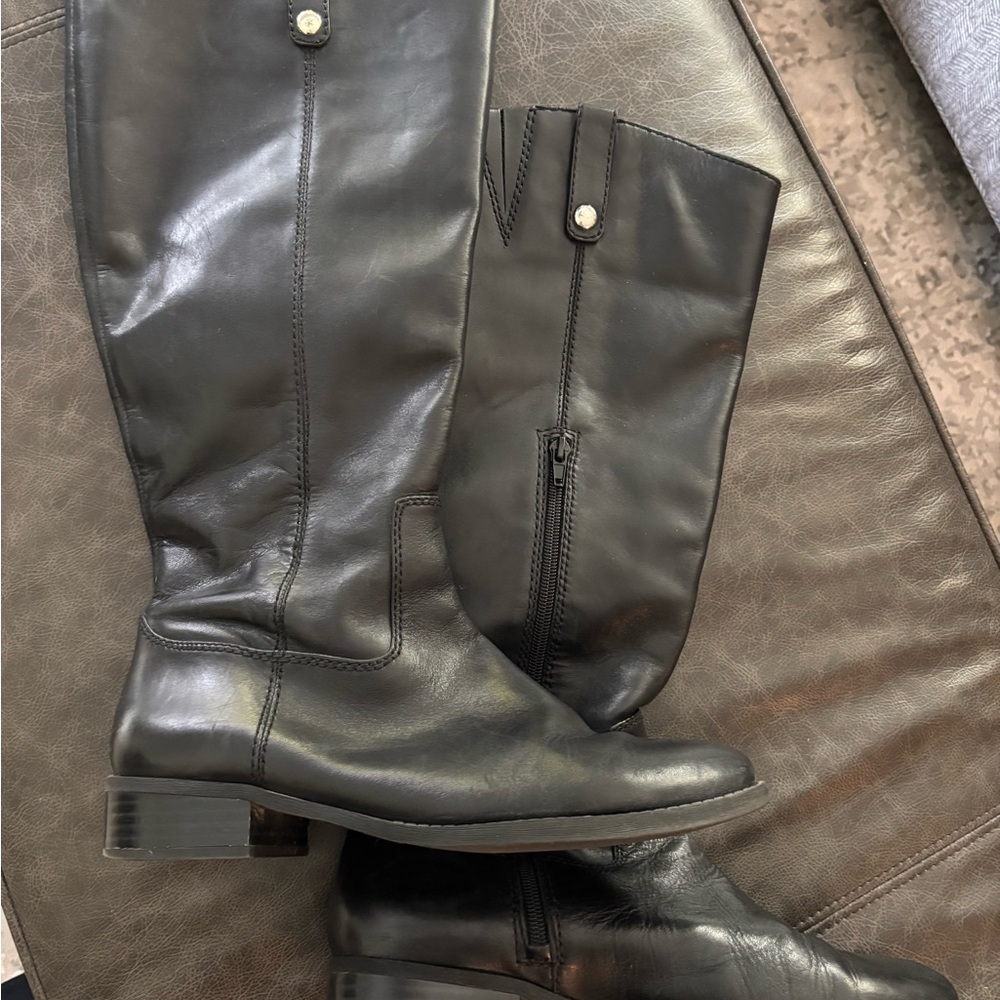 INC Black Leather Boots